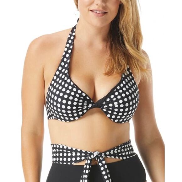 Coco Reef Riviera Dot Verso Twist Reversible UW Bikini Top 32/34DD NWT - Picture 1 of 5